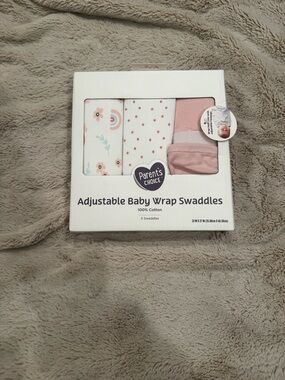 Parent's Choice Pink Adjustable Baby Wrap Swaddles - 3-Pack